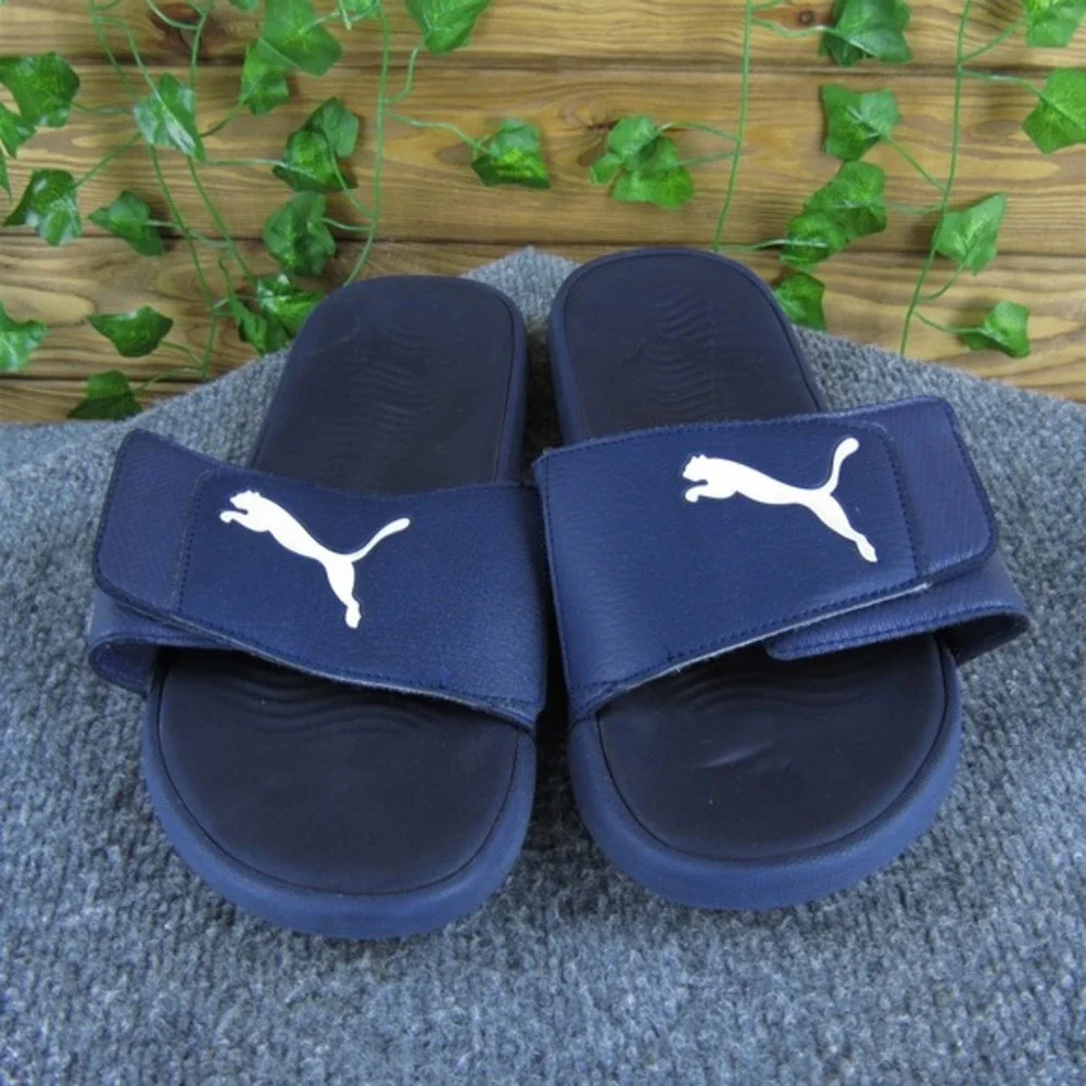 Puma Men  Slide Blue Synthetic Size 8 Medium ‎ Used 2025